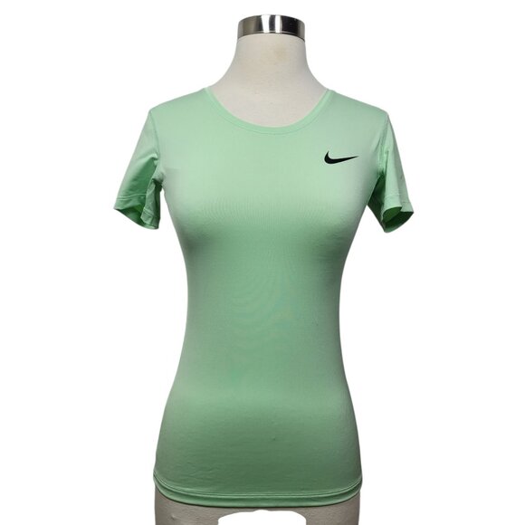 Nike Dri-Fit Green Short Sleeve Athletic Top Women’s Size Small Workout Tee - Picture 1 of 6